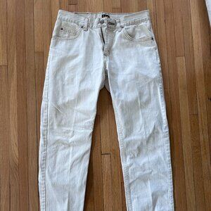 Men's 30/31X30 Lee Regular Fit Straight Leg Beige Jeans 100% Cotton 2008910